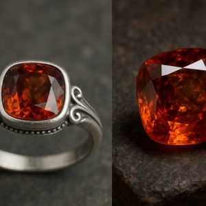 HESSONITE GARNET GOMED RING - GEMSTONE