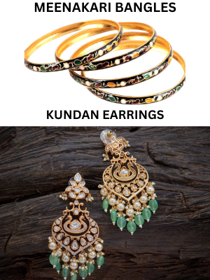 meenakari-bangles-kundan-earrings