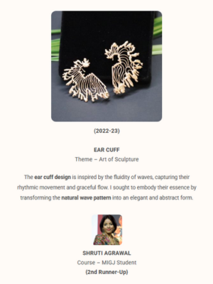 artisan jewellery design award winner from iigsouth institute and their design